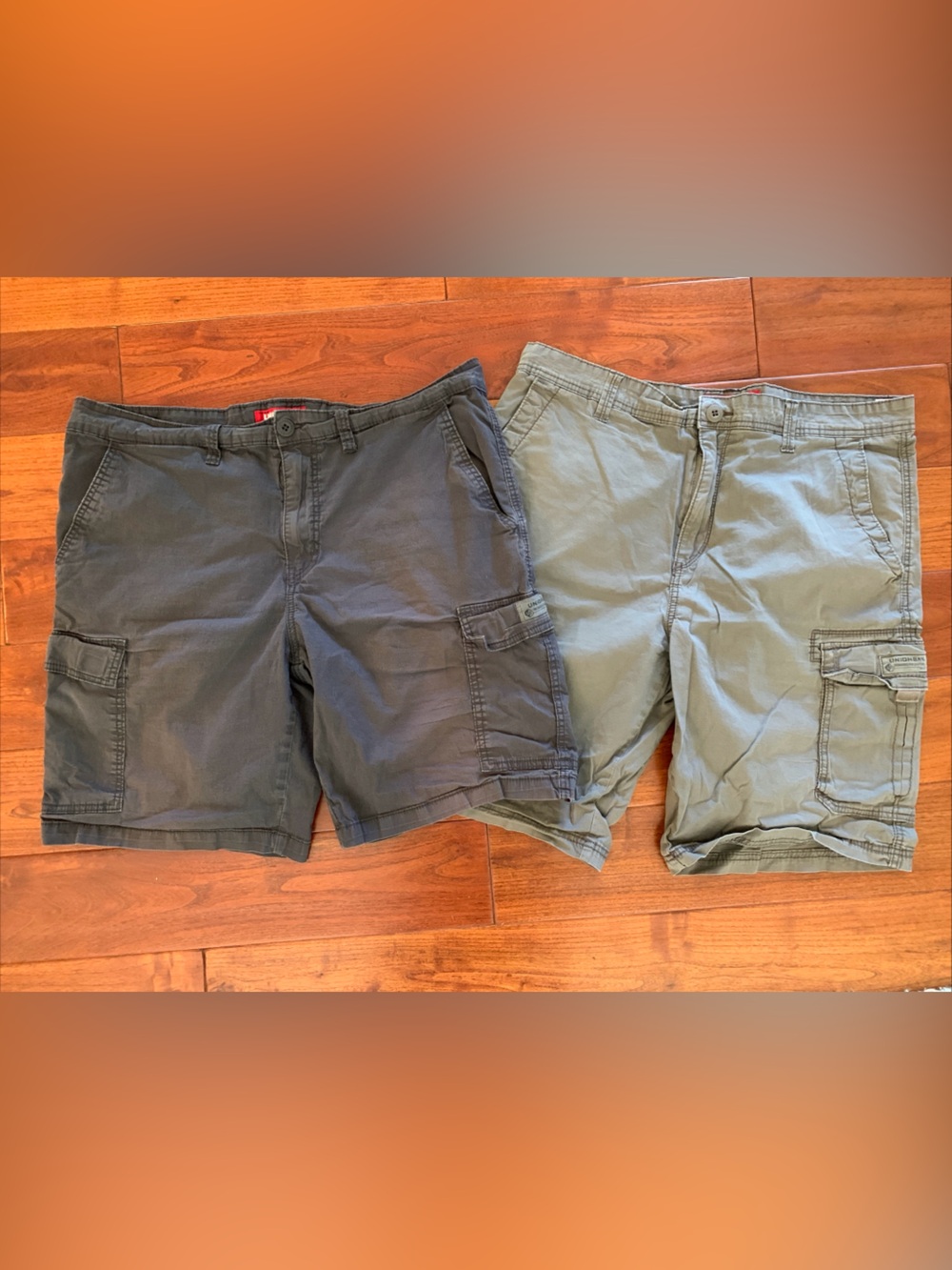 Unionbay Cargo Shorts Men's 38 Blue Gray Stretch Hiking Relaxed Fit Bundle 11"